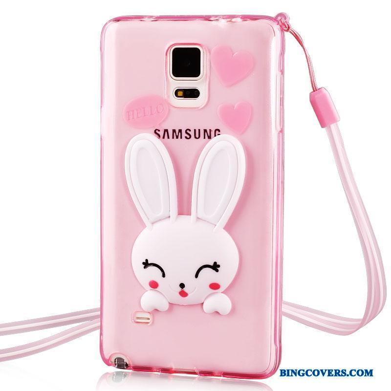 Samsung Galaxy Note 4 Gennemsigtig Cartoon Lyserød Etui Hængende Ornamenter Blød Blå