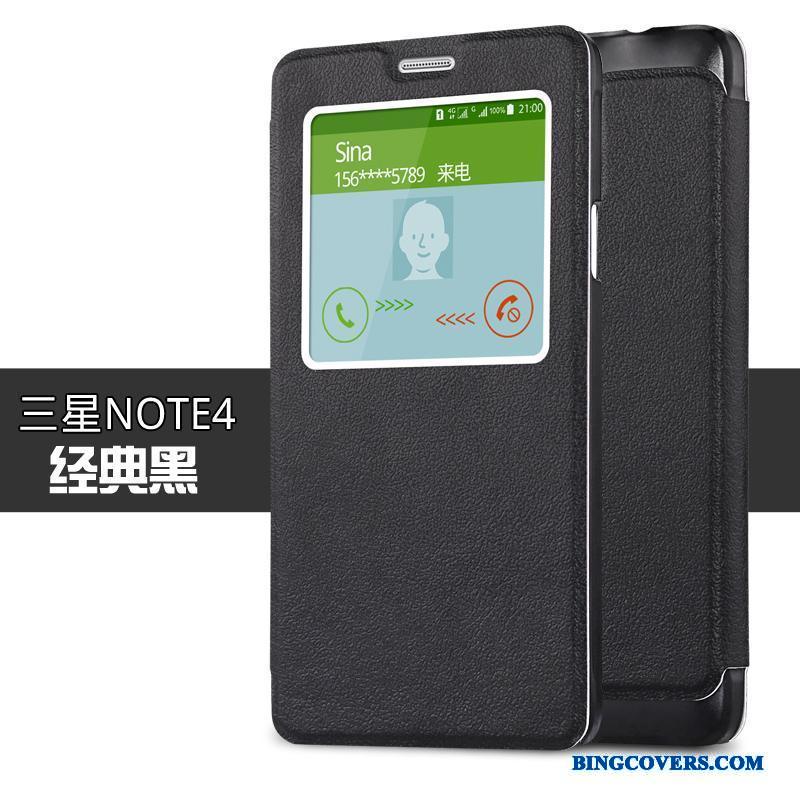 Samsung Galaxy Note 4 Mobiltelefon Stjerne Etui Anti-fald Lædertaske Clamshell Telefon
