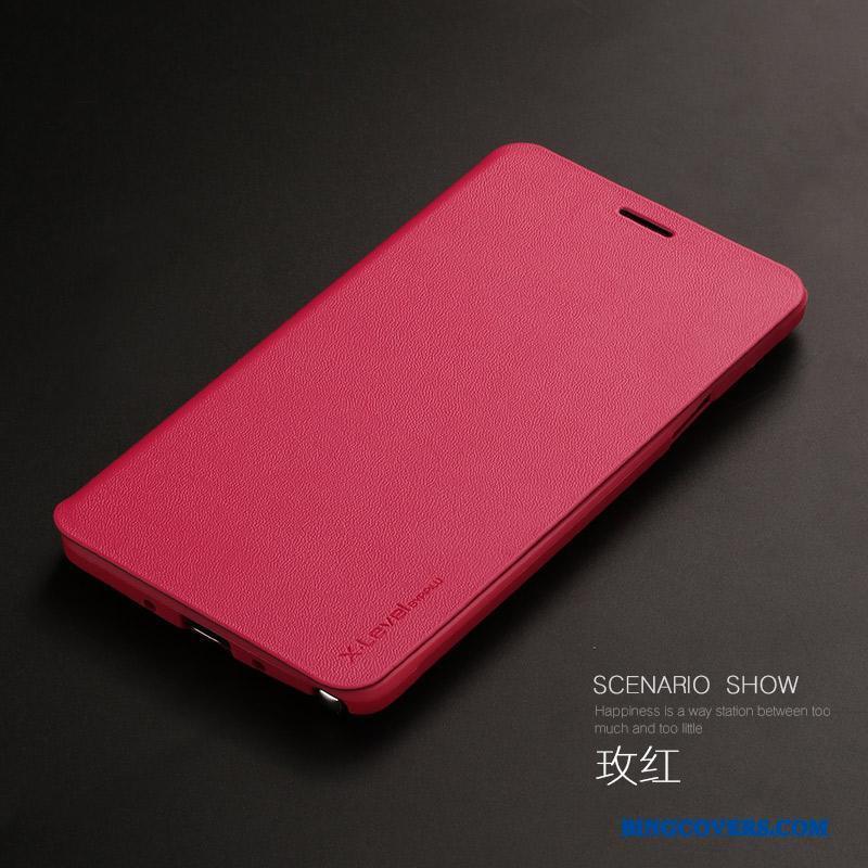 Samsung Galaxy Note 4 Rød Cover Clamshell Telefon Etui Stjerne Lædertaske Alt Inklusive