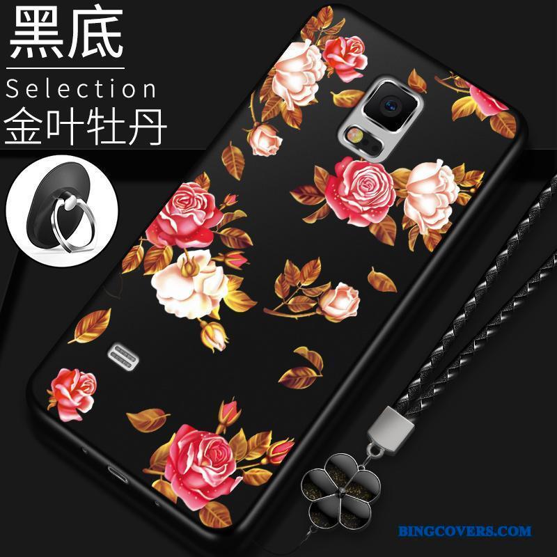 Samsung Galaxy Note 4 Trend Telefon Etui Anti-fald Cover Beskyttelse Rød Blomster