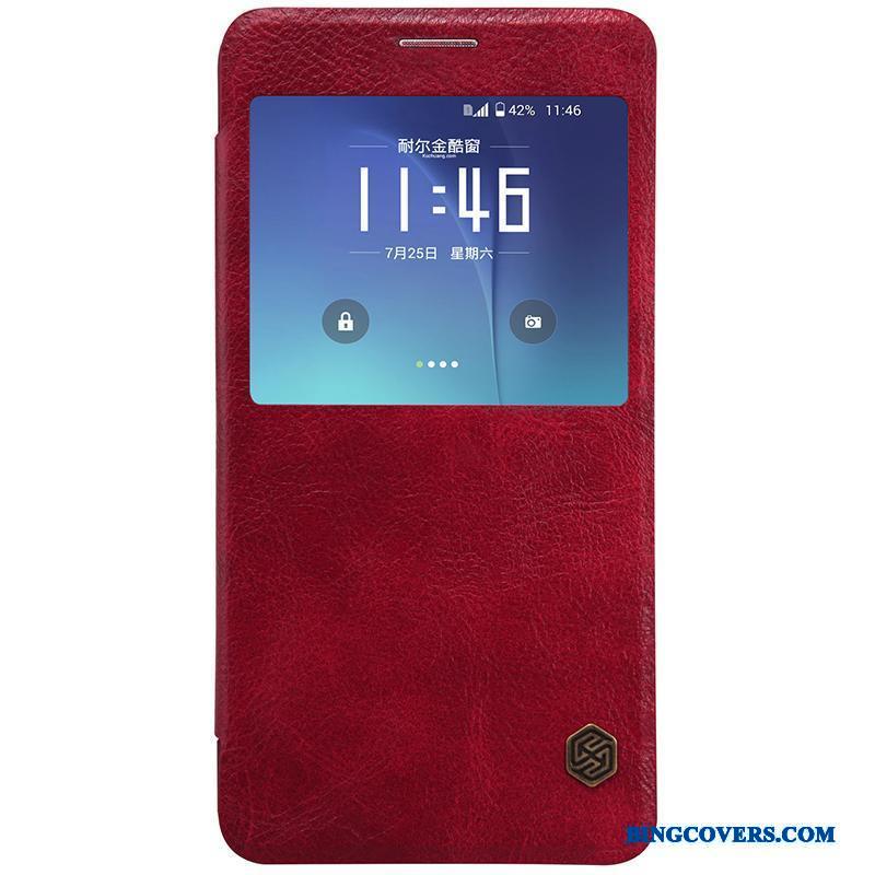 Samsung Galaxy Note 5 Cover Telefon Etui Folio Mobiltelefon Hvid Stjerne Lædertaske