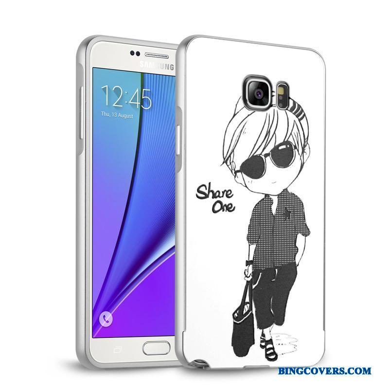 Samsung Galaxy Note 5 Etui Beskyttelse Stjerne Spejl Cover Ramme Mobiltelefon Sølv