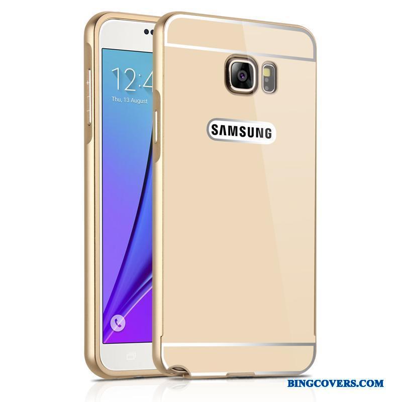 Samsung Galaxy Note 5 Etui Beskyttelse Stjerne Spejl Cover Ramme Mobiltelefon Sølv
