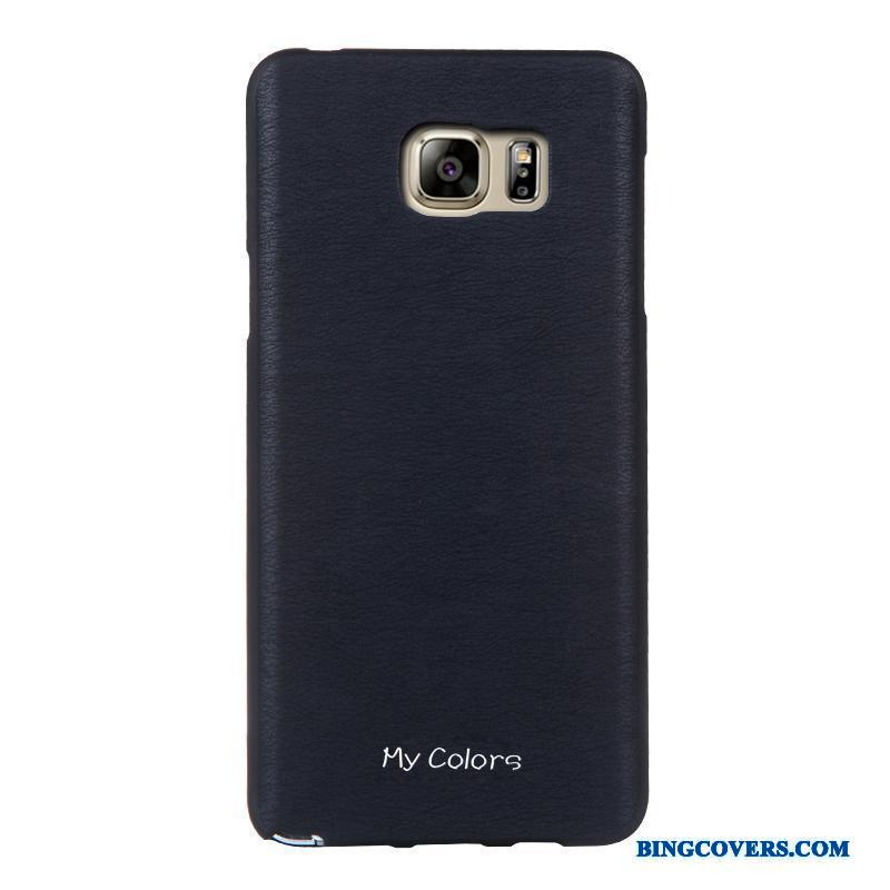 Samsung Galaxy Note 5 Etui Blå Beskyttelse Læder Business Stjerne Cover Blød