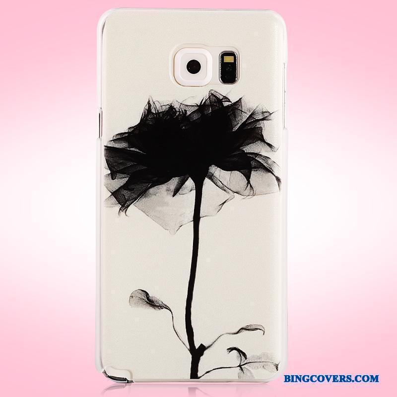 Samsung Galaxy Note 5 Etui Lyserød Beskyttelse Blomster Cover Mesh Telefon