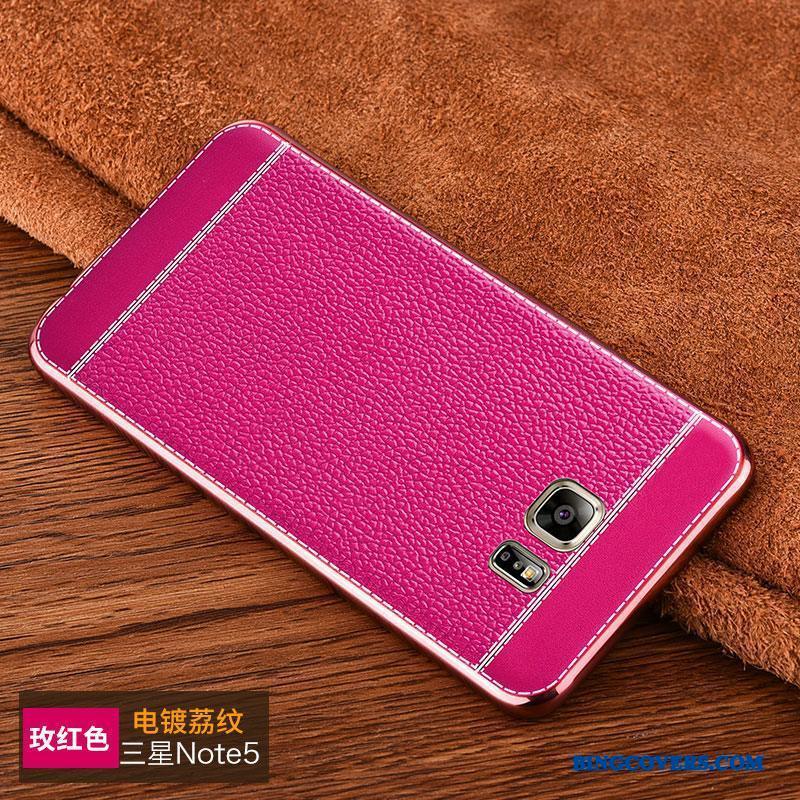 Samsung Galaxy Note 5 Etui Rød Cover Alt Inklusive Trend Blød Mobiltelefon Stjerne