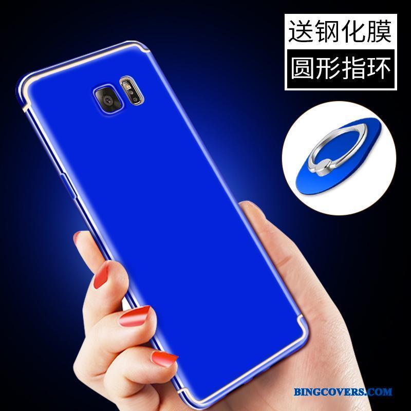 Samsung Galaxy Note 5 Etui Silikone Blå Cover Bagdæksel Nubuck Alt Inklusive Mobiltelefon