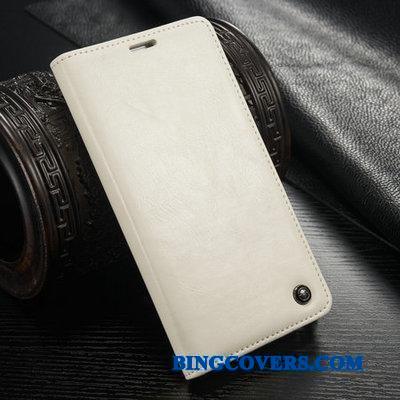 Samsung Galaxy Note 5 Etui Ægte Læder Cover Mobiltelefon Stjerne Rød Beskyttelse Kort