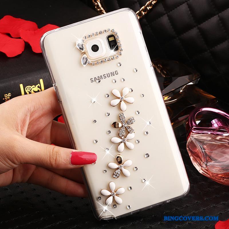 Samsung Galaxy Note 5 Hvid Stjerne Cover Anti-fald Gennemsigtig Etui Strass