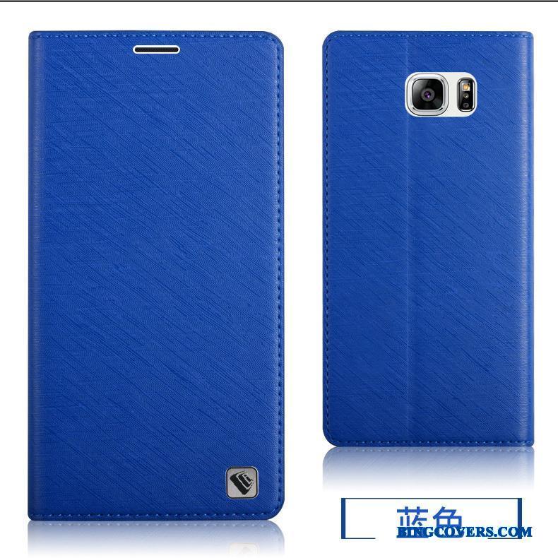 Samsung Galaxy Note 5 Lædertaske Silikone Cover Anti-fald Brun Etui Stjerne