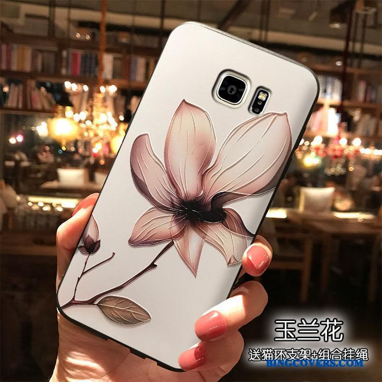 Samsung Galaxy Note 5 Telefon Etui Blomster Silikone Hængende Ornamenter Stjerne Gul Cover