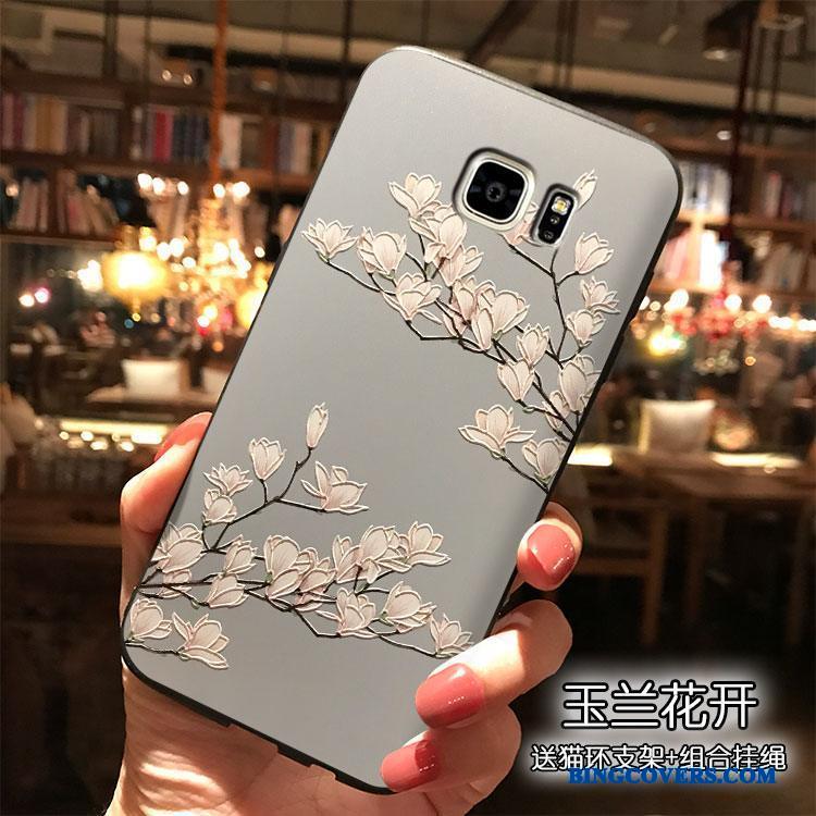 Samsung Galaxy Note 5 Telefon Etui Blomster Silikone Hængende Ornamenter Stjerne Gul Cover
