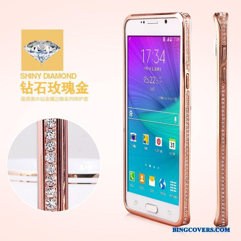 Samsung Galaxy Note 5 Telefon Etui Metal Sølv Stjerne Beskyttelse Strass Cover