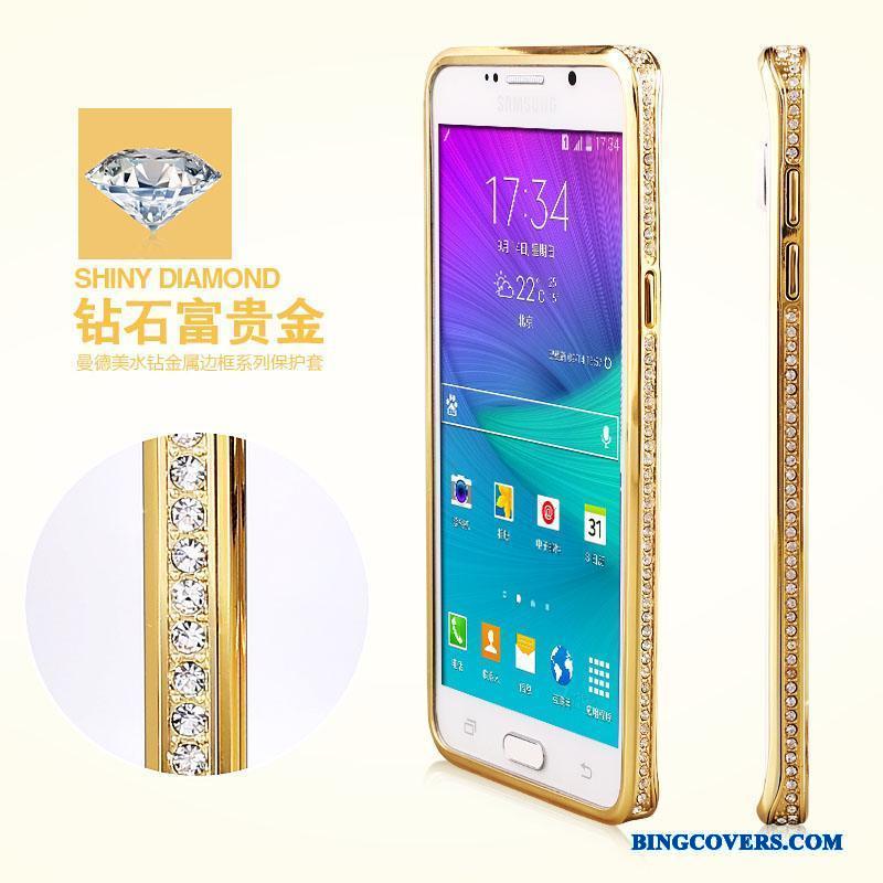 Samsung Galaxy Note 5 Telefon Etui Metal Sølv Stjerne Beskyttelse Strass Cover