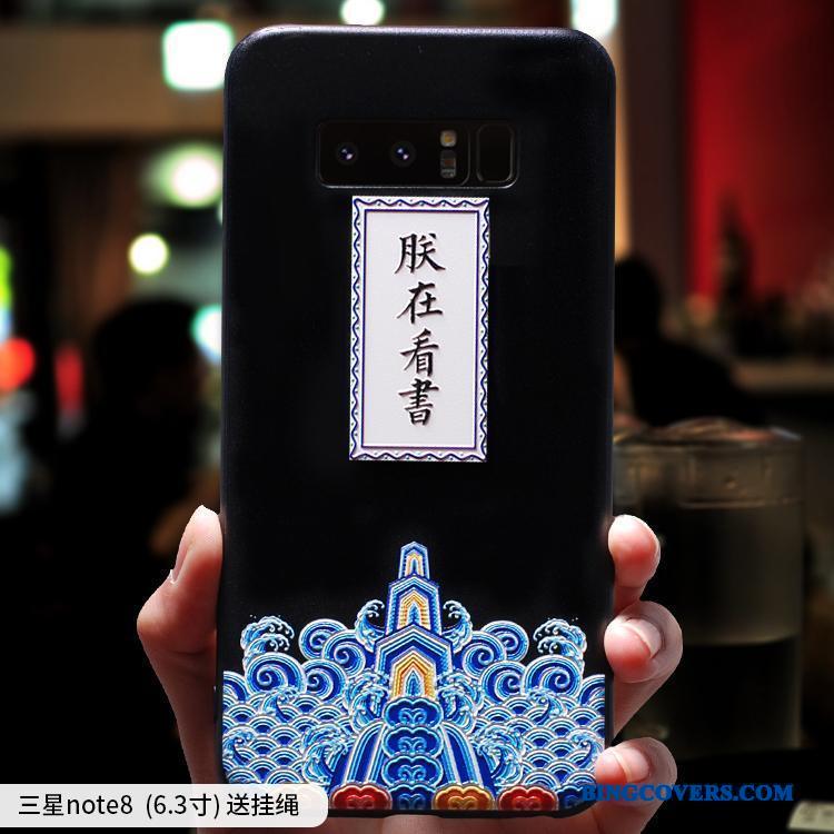 Samsung Galaxy Note 8 Af Personlighed Sort Telefon Etui Ny Hængende Ornamenter Elskeren Anti-fald