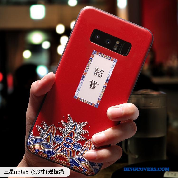 Samsung Galaxy Note 8 Af Personlighed Sort Telefon Etui Ny Hængende Ornamenter Elskeren Anti-fald