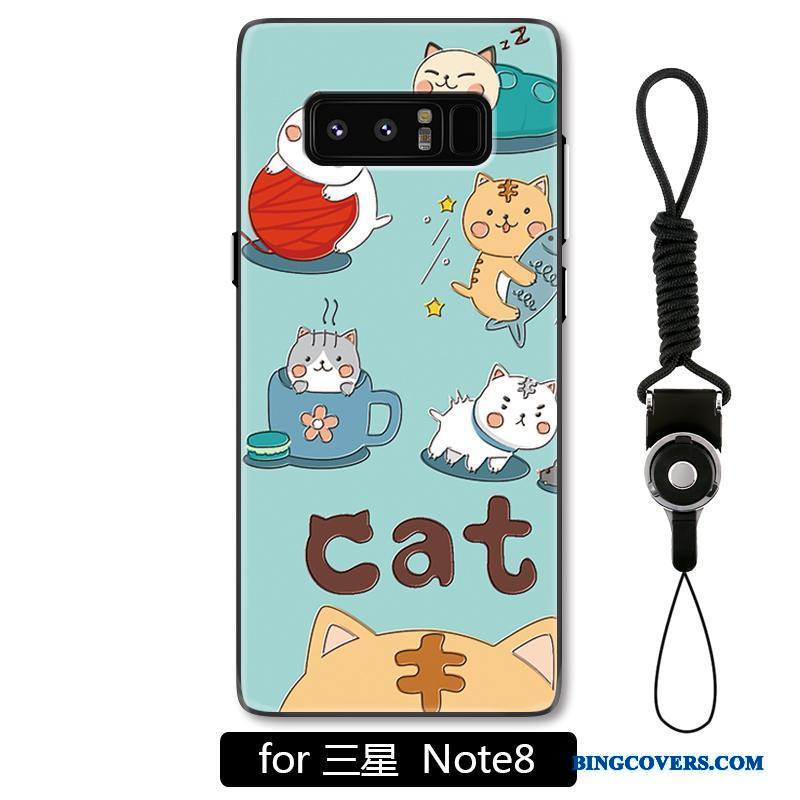 Samsung Galaxy Note 8 Anti-fald Cartoon Relief Blå Stjerne Cover Telefon Etui