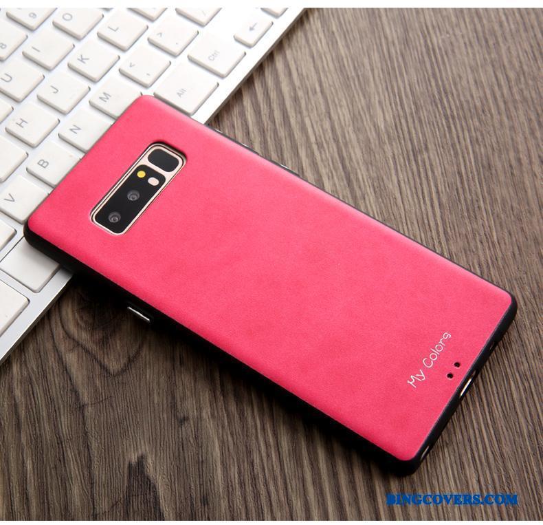 Samsung Galaxy Note 8 Blød Beskyttelse Sort Læder Business Telefon Etui Cover