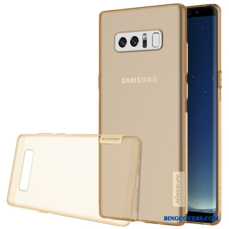 Samsung Galaxy Note 8 Cover Gennemsigtig Blød Etui Stjerne Guld Alt Inklusive
