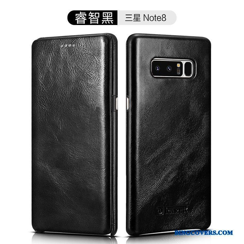 Samsung Galaxy Note 8 Cover Lædertaske Folio Beskyttelse Alt Inklusive Business Telefon Etui