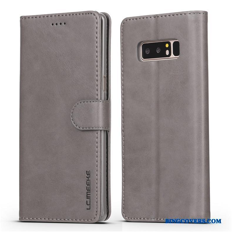 Samsung Galaxy Note 8 Etui Anti-fald Stjerne Lædertaske Business Gul Beskyttelse