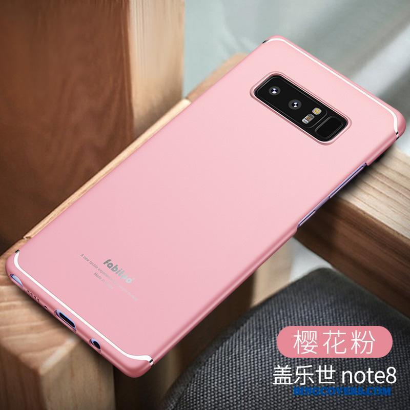 Samsung Galaxy Note 8 Hård Solid Farve Cover Nubuck Telefon Etui Lilla Beskyttelse