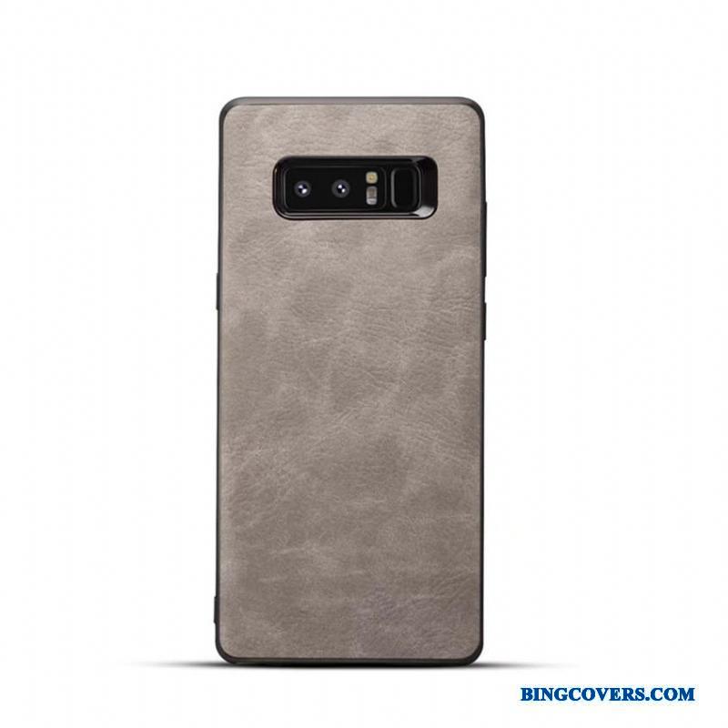 Samsung Galaxy Note 8 Mobiltelefon Grå Blød Læder Beskyttelse Stjerne Telefon Etui