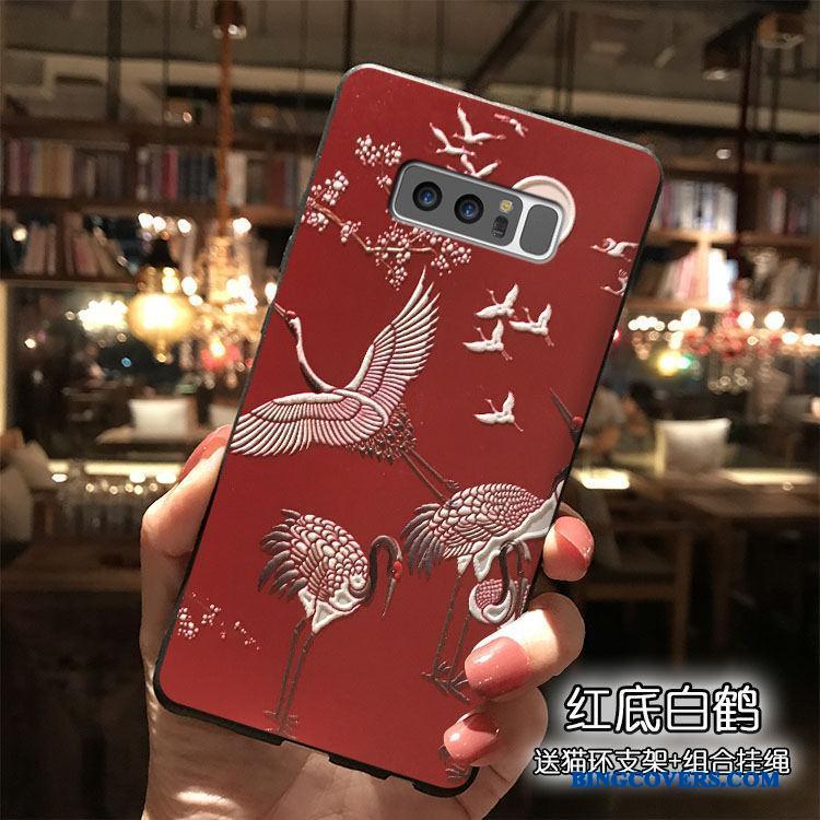 Samsung Galaxy Note 8 Rød Stjerne Cartoon Etui Telefon Cover Silikone