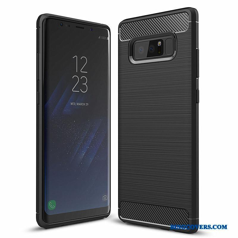 Samsung Galaxy Note 8 Stjerne Mobiltelefon Beskyttelse Cover Telefon Etui Fiber Sort