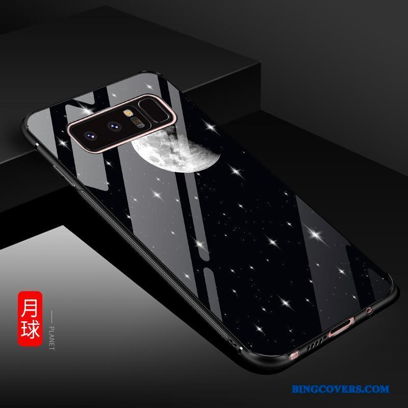 Samsung Galaxy Note 8 Telefon Etui Hærdet Glas Stjerne Beskyttelse Hård Anti-fald Blå