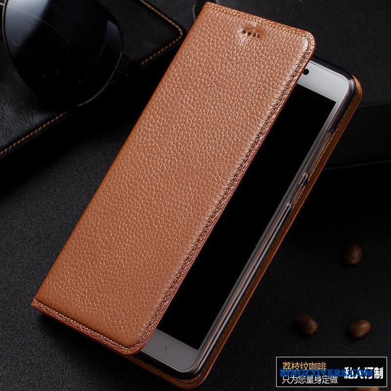 Samsung Galaxy Note 8 Telefon Etui Sort Beskyttelse Litchi Ægte Læder Lædertaske Mobiltelefon