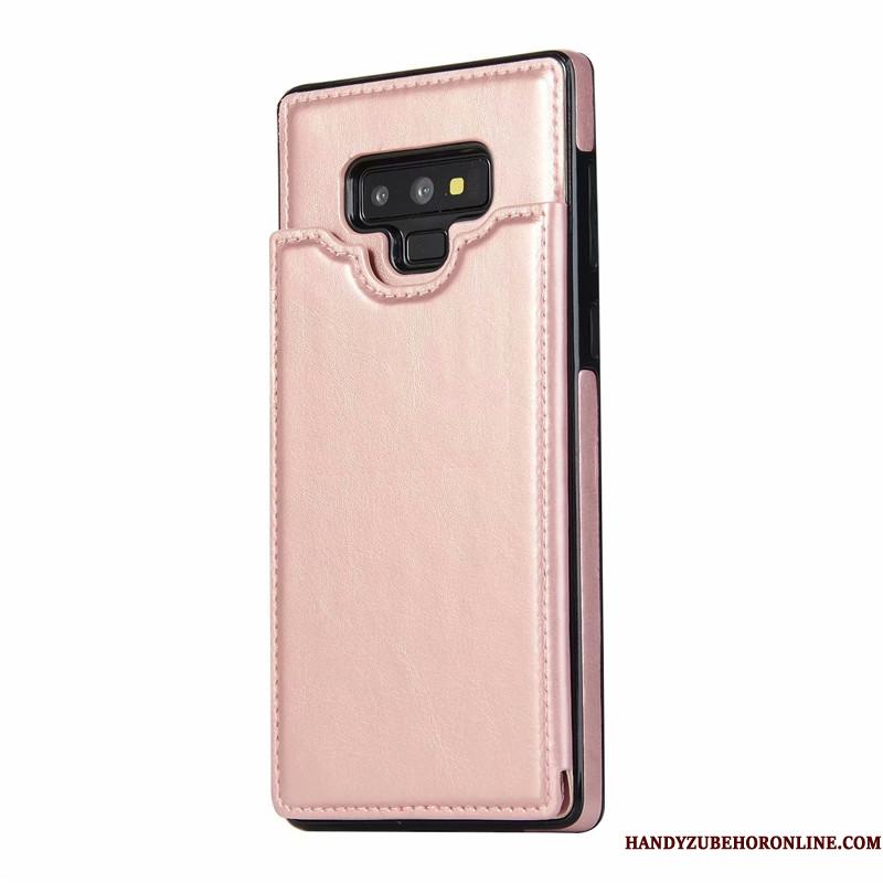 Samsung Galaxy Note 9 Etui Alt Inklusive Stjerne Blød Anti-fald Cover Rosa Guld Tegnebog
