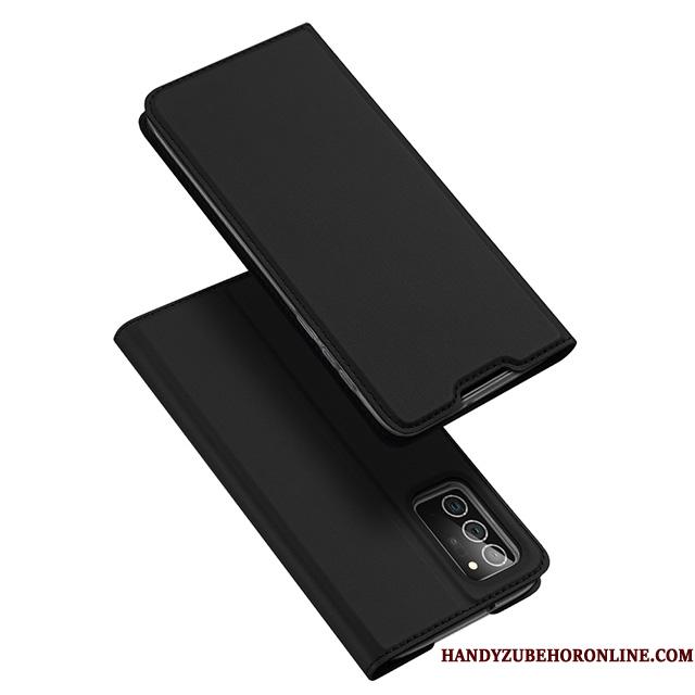 Samsung Galaxy Note20 Clamshell Telefon Etui Lyserød Stjerne Anti-fald Tynd Lædertaske