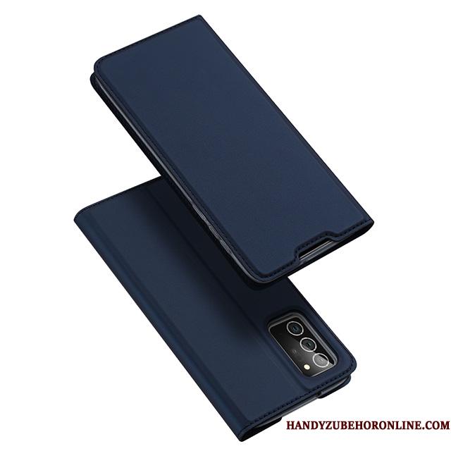 Samsung Galaxy Note20 Clamshell Telefon Etui Lyserød Stjerne Anti-fald Tynd Lædertaske
