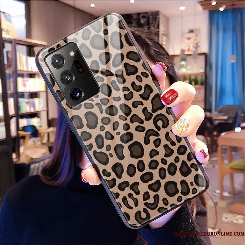 Samsung Galaxy Note20 Ultra Leopard Stjerne Telefon Etui Glas Lyserød