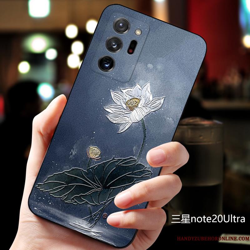 Samsung Galaxy Note20 Ultra Telefon Etui Beskyttelse Blød Blå Kreativ Nubuck Stjerne