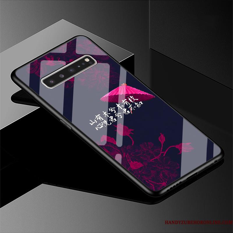 Samsung Galaxy S10 5g Glas Spejl Telefon Etui Cover Hård Anti-fald Blå