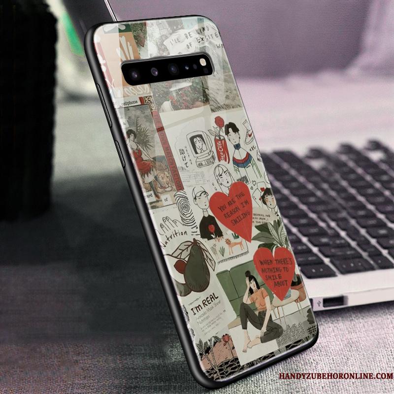 Samsung Galaxy S10 5g Stjerne Glas Grøn Alt Inklusive Telefon Etui