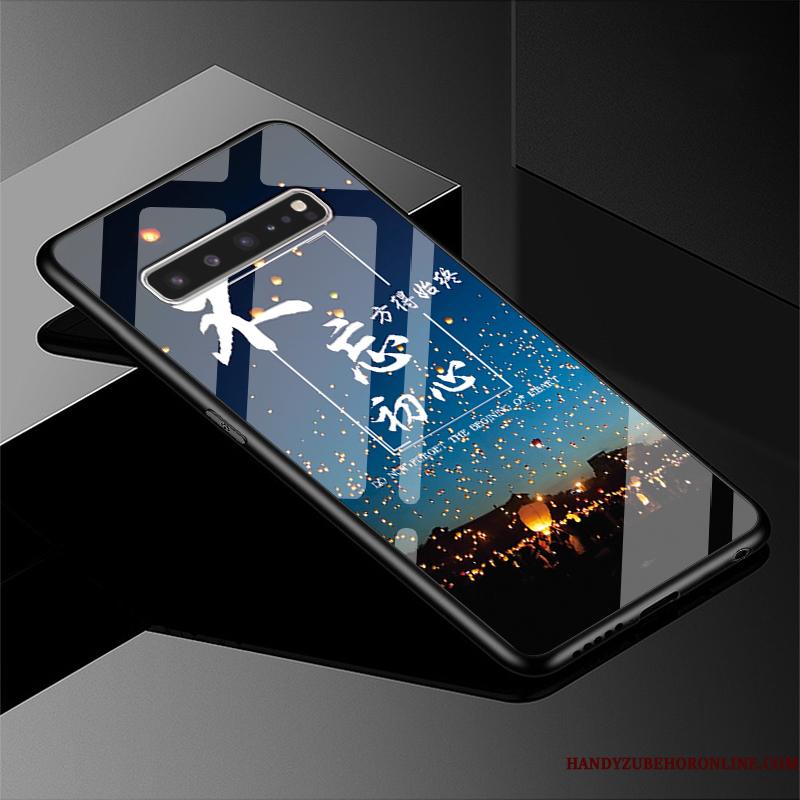 Samsung Galaxy S10 5g Telefon Etui Hvid Trendy Scenery Hård Stjerne Cover