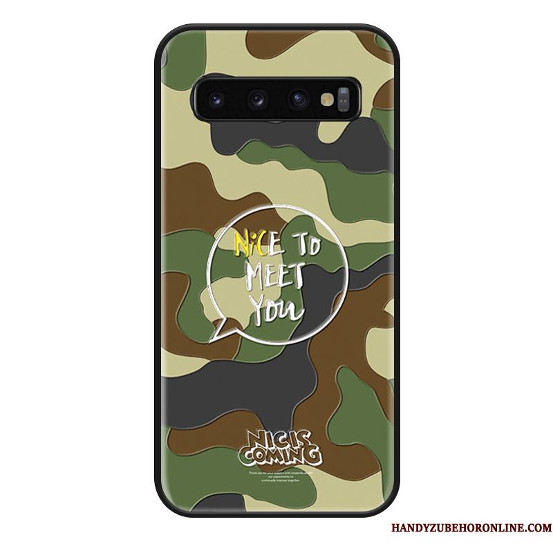 Samsung Galaxy S10 Af Personlighed Kreativ Camouflage Telefon Etui Blå Net Red Cover