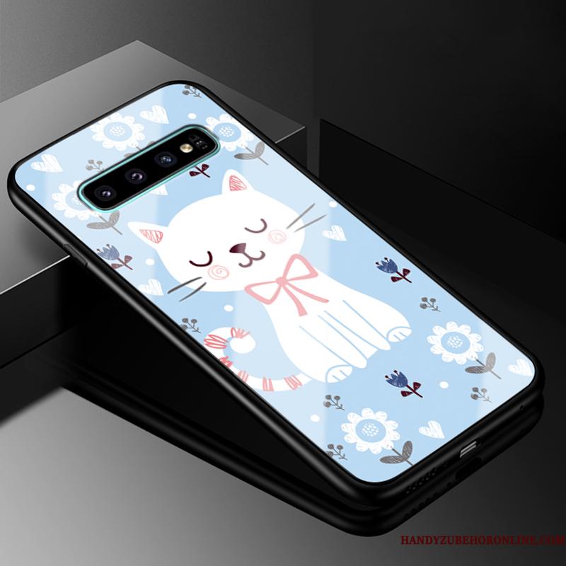 Samsung Galaxy S10 Alt Inklusive Cartoon Anti-fald Glas Telefon Etui Grøn Beskyttelse