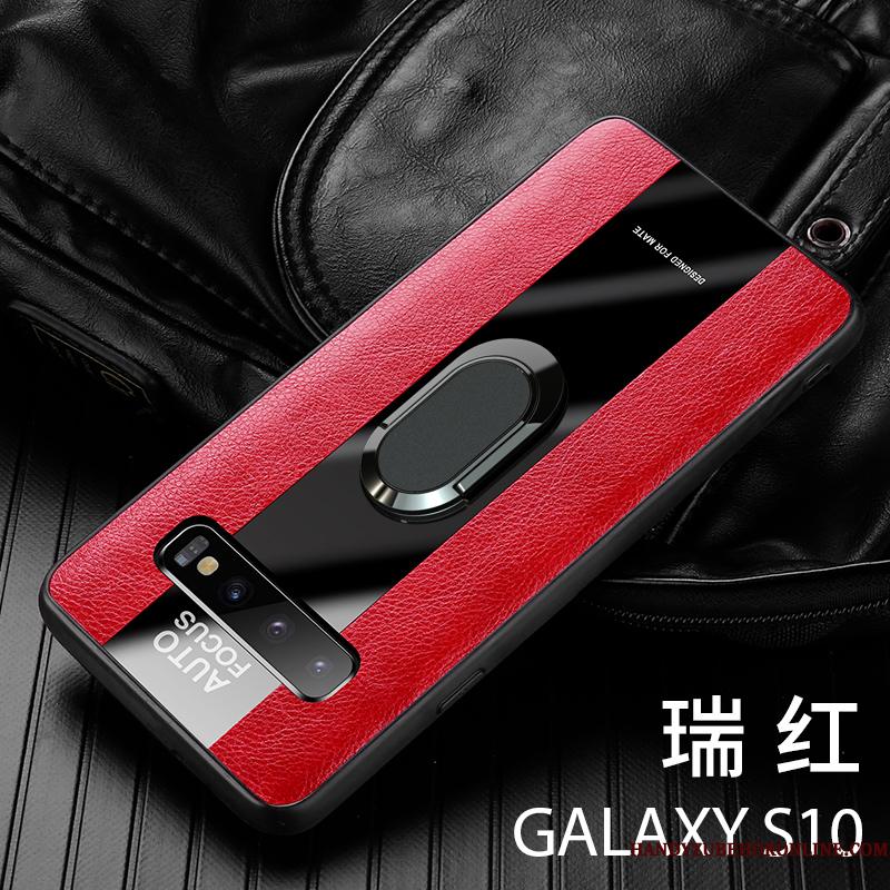 Samsung Galaxy S10 Anti-fald Blå Silikone Lædertaske Business Etui Trend