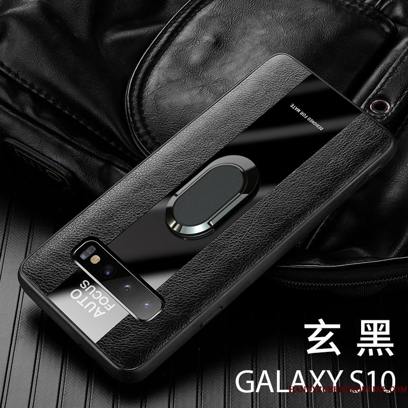 Samsung Galaxy S10 Anti-fald Blå Silikone Lædertaske Business Etui Trend