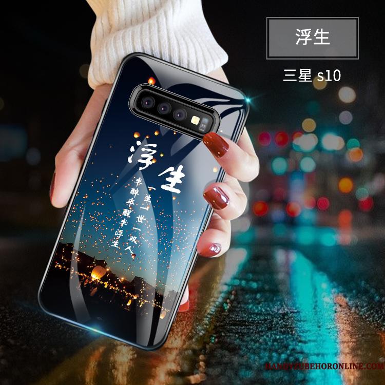 Samsung Galaxy S10 Cover Silikone Anti-fald Glas Kreativ Af Personlighed Telefon Etui