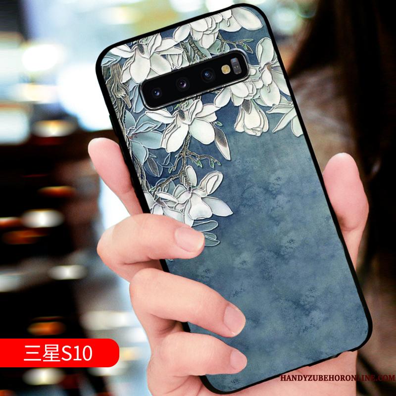 Samsung Galaxy S10 Etui Telefon Silikone Blød Af Personlighed Blå Cover