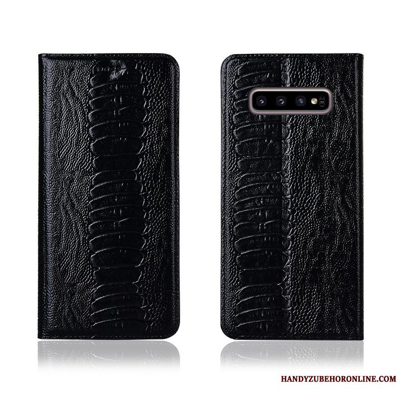 Samsung Galaxy S10 Folio Ægte Læder Beskyttelse Telefon Etui Mobiltelefon Fugl Cover