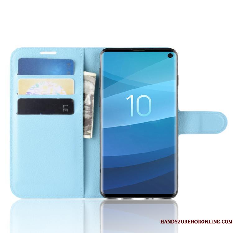 Samsung Galaxy S10+ Kort Cover Folio Telefon Etui Business Sort Stjerne