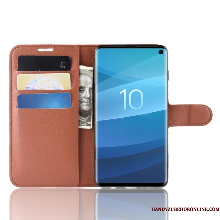 Samsung Galaxy S10+ Kort Cover Folio Telefon Etui Business Sort Stjerne