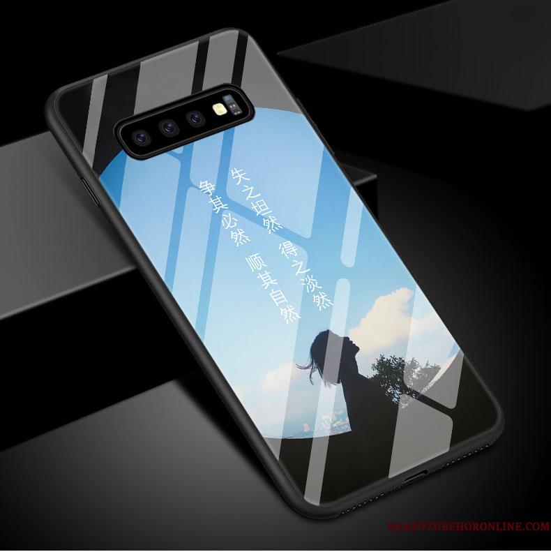 Samsung Galaxy S10 Lille Sektion Telefon Etui Elskeren Hvid Stjerne Cover Glas