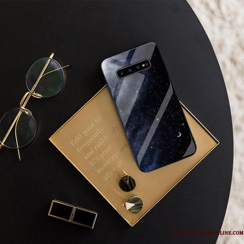 Samsung Galaxy S10+ Mode Glas Stjerne Anti-fald Etui Tynd Business